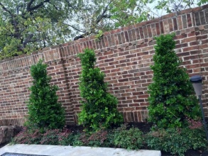 Кирпичный забор сплошной 12 метров фото в Городце