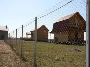 Забор из сетки рабицы в натяг с протяжкой арматуры 150 метров фото в Городце